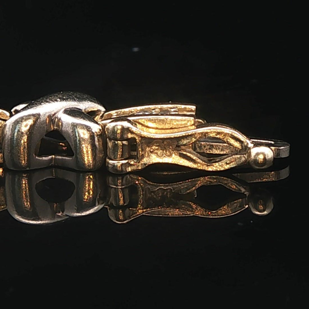 14k Yellow Gold and 1cttw Diamond 18.2g Fancy X Link Bracelet 7"