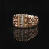 14k Yellow Gold and Diamond 9.2g Men's Solid Nugget Ring Size 9