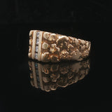 14k Yellow Gold and Diamond 9.2g Men's Solid Nugget Ring Size 9