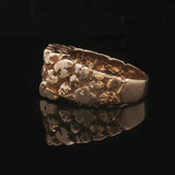 14k Yellow Gold and Diamond 9.2g Men's Solid Nugget Ring Size 9