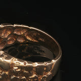 14k Yellow Gold and Diamond 9.2g Men's Solid Nugget Ring Size 9