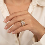 14k Yellow Gold and 1.25cttw Diamond Braided Band Ring Size 6