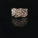 14k Yellow Gold and 1.25cttw Diamond Braided Band Ring Size 6