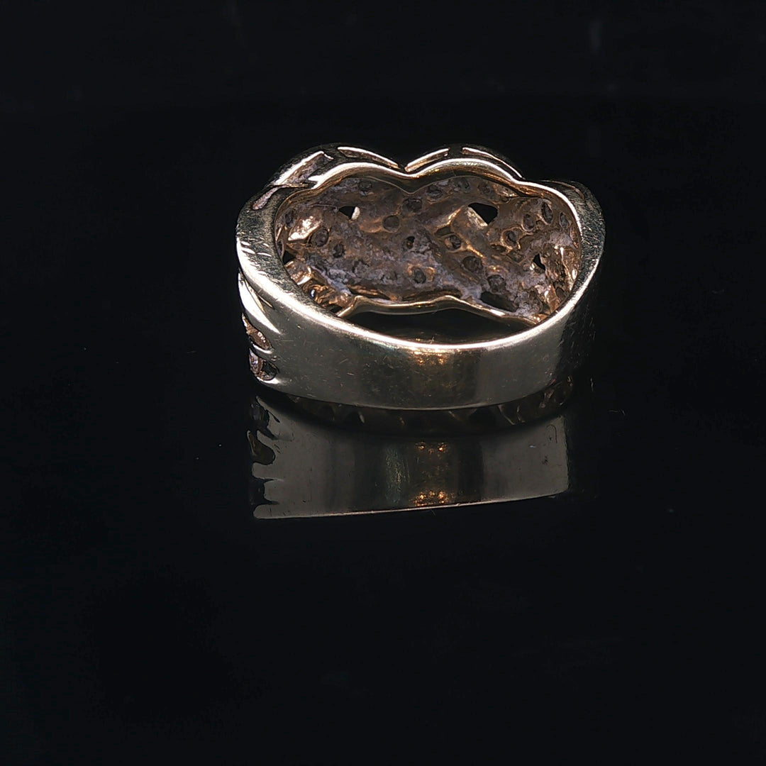 14k Yellow Gold and 1.25cttw Diamond Braided Band Ring Size 6