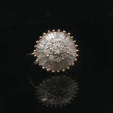 14k Yellow Gold and 2cttw Round and Baguette Diamond Vintage Ring Size 8