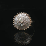 14k Yellow Gold and 2cttw Round and Baguette Diamond Vintage Ring Size 8