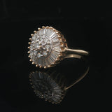 14k Yellow Gold and 2cttw Round and Baguette Diamond Vintage Ring Size 8