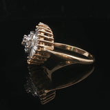 14k Yellow Gold and 2cttw Round and Baguette Diamond Vintage Ring Size 8