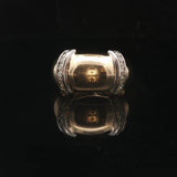 18k Yellow and White Gold Diamond Fancy Band Ring Size 6.75