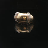 18k Yellow and White Gold Diamond Fancy Band Ring Size 6.75