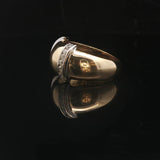 18k Yellow and White Gold Diamond Fancy Band Ring Size 6.75