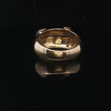 18k Yellow and White Gold Diamond Fancy Band Ring Size 6.75