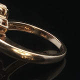 Effy 14k Yellow Gold Ruby and Diamond Halo Floral Ring Size 7.5