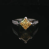 14k White Gold Lemon Quartz and Diamond Ring Size 6.25