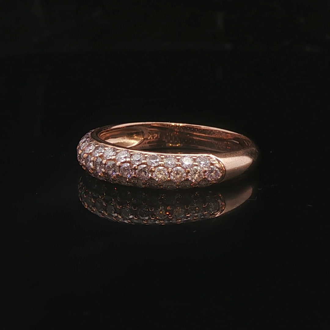14k Rose Gold and 0.50cttw Pave Diamond Band Ring Size 8