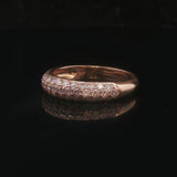 14k Rose Gold and 0.50cttw Pave Diamond Band Ring Size 8