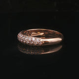 14k Rose Gold and 0.50cttw Pave Diamond Band Ring Size 8