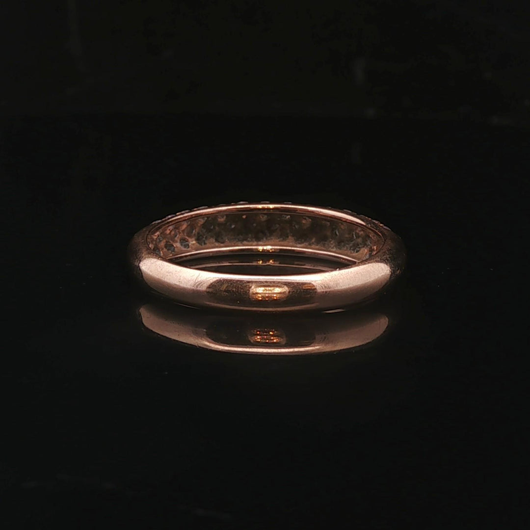 14k Rose Gold and 0.50cttw Pave Diamond Band Ring Size 8
