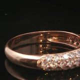 14k Rose Gold and 0.50cttw Pave Diamond Band Ring Size 8