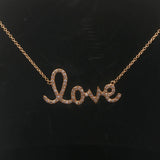 18k Yellow Gold and 0.30cttw Love Pendant Necklace Italy 17"