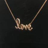 18k Yellow Gold and 0.30cttw Love Pendant Necklace Italy 17"