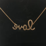 18k Yellow Gold and 0.30cttw Love Pendant Necklace Italy 17"