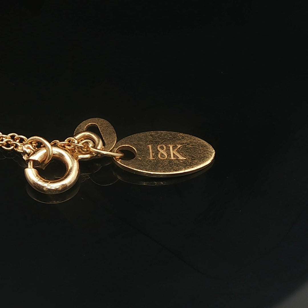 18k Yellow Gold and 0.30cttw Love Pendant Necklace Italy 17"