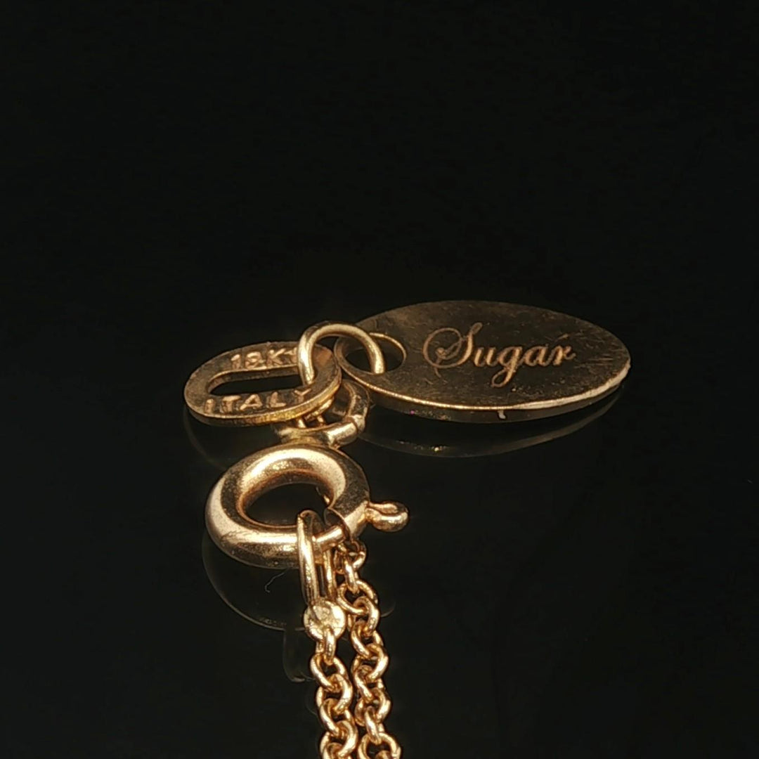 18k Yellow Gold and 0.30cttw Love Pendant Necklace Italy 17"