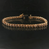 14k Yellow Gold and 2.5cttw Diamond Vintage S Link Tennis Bracelet 7"