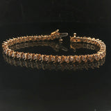 14k Yellow Gold and 2.5cttw Diamond Vintage S Link Tennis Bracelet 7"