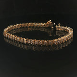 14k Yellow Gold and 2.5cttw Diamond Vintage S Link Tennis Bracelet 7"