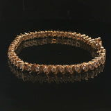 14k Yellow Gold and 2.5cttw Diamond Vintage S Link Tennis Bracelet 7"