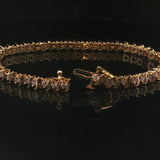14k Yellow Gold and 2.5cttw Diamond Vintage S Link Tennis Bracelet 7"