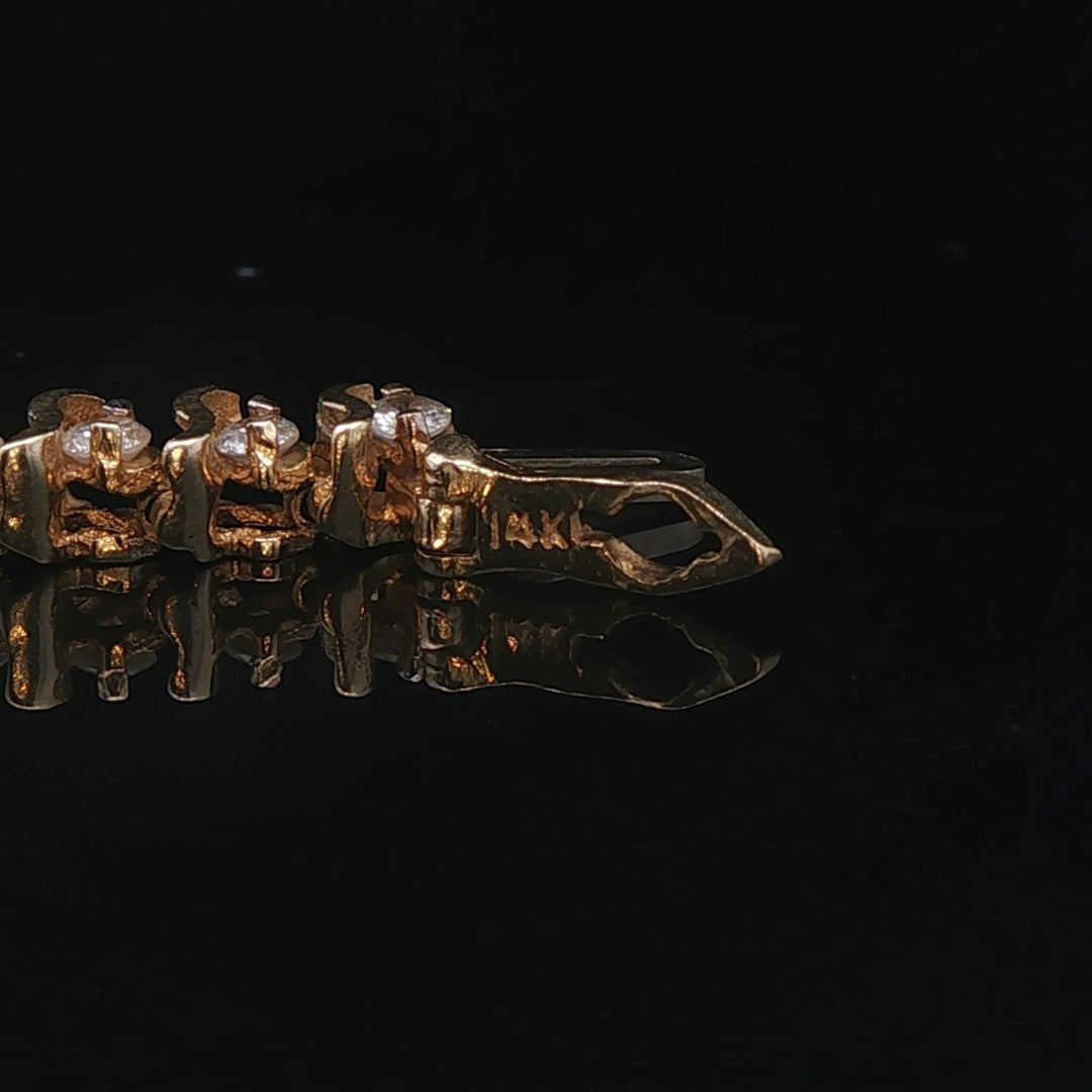 14k Yellow Gold and 2.5cttw Diamond Vintage S Link Tennis Bracelet 7"
