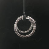 14k White Gold and 2cttw Diamond Inside Out Hoop Earrings 1"