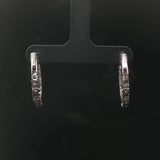 14k White Gold and 2cttw Diamond Inside Out Hoop Earrings 1"