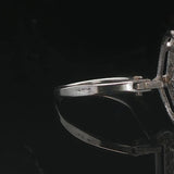 14k White Gold and 0.20cttw Diamond Vintage Filigree Tear Drop Earrings 1"