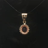 14k Yellow Gold 0.90ct Amethyst and 0.30cttw Diamond Halo Pendant