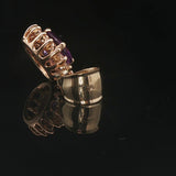 14k Yellow Gold 0.90ct Amethyst and 0.30cttw Diamond Halo Pendant