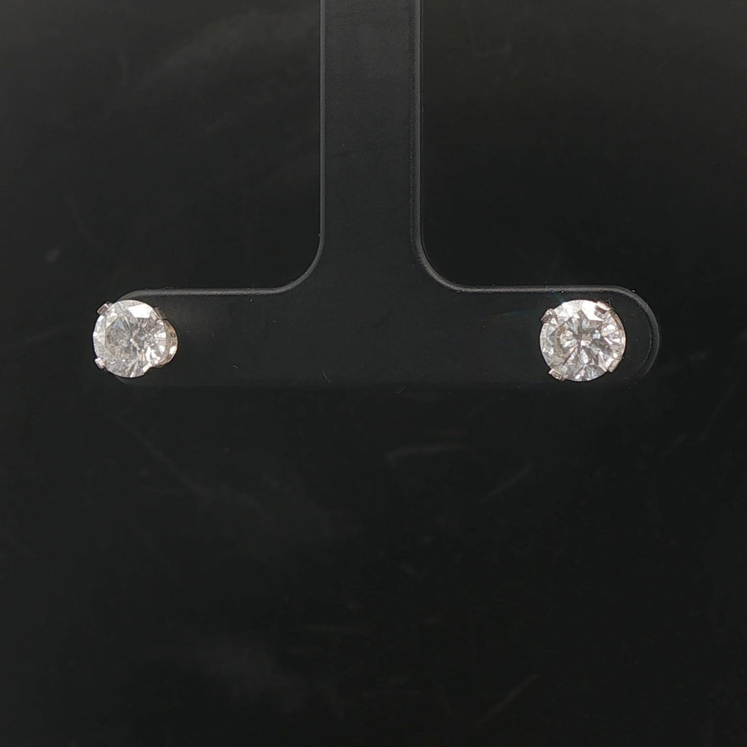 14k White Gold 1.40cttw Round Brilliant Cut Diamond Stud Earrings