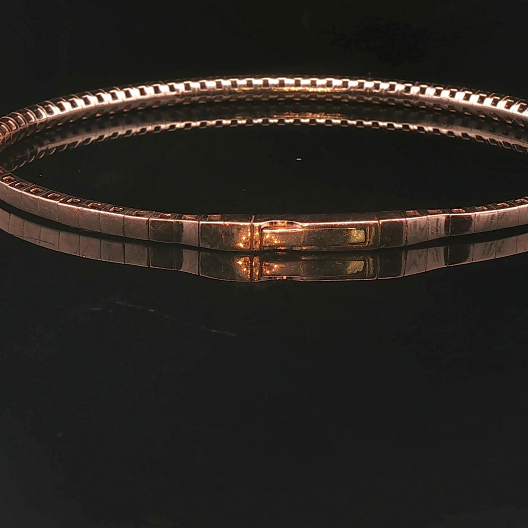 14k Rose Gold and 0.50cttw Diamond Flex Bangle Bracelet 6.5"