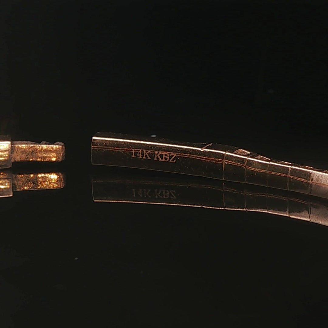 14k Rose Gold and 0.50cttw Diamond Flex Bangle Bracelet 6.5"