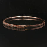 14k Rose Gold and 0.50cttw Diamond Flex Bangle Bracelet 6.5"