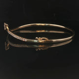 14k Yellow Gold and 0.73cttw Diamond Bypass Bangle Bracelet 6.75"