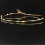 14k Yellow Gold and 0.73cttw Diamond Bypass Bangle Bracelet 6.75"