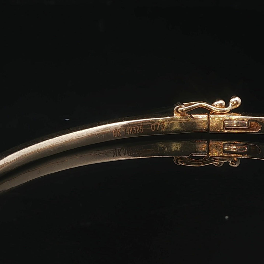 14k Yellow Gold and 0.73cttw Diamond Bypass Bangle Bracelet 6.75"