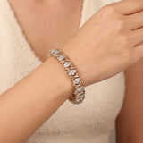 14k Yellow Gold and 2.5cttw Diamond Cluster 25.7g Fancy X Link Bracelet 7"