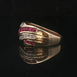 14k Yellow Gold 0.52cttw Ruby and 0.20cttw Diamond Band Ring Size 8