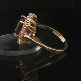 14k Yellow Gold 2.38ct Garnet and 0.50cttw Diamond Halo Ring Size 7
