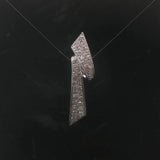 14k White Gold and 0.60cttw Diamond Ribbon Slide Pendant 1.5"